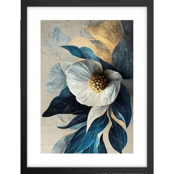 Obraz Obraz plakát v černém rámu do obýváku 30x40 květinový foto plakát na zeď