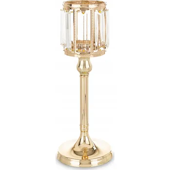 Svícen SVÍCEN KOVOVÝ SKLENĚNÝ GLAMOUR DEKORACE