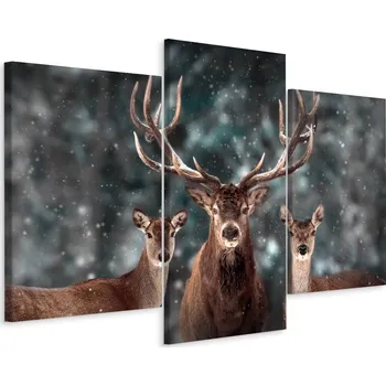 Obraz Obraz TRYPTYCH Srnky Jelen Zvířata Les 3D 90x60