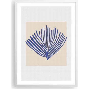 Obraz Plakát v bílém rámu do obýváku ložnice 50x70 korál moderní obraz