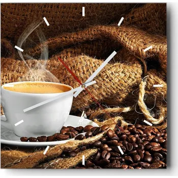 Hodiny Velké nástěnné hodiny 40x40 cm - Gastronomie - Skleněné hodiny - Tichý chod