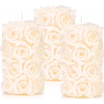 Svíčka Dekorativní parafinová svíčka bez vůně Drobo 3 ks