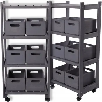 Dílenský regál Dřevěný skladový regál Wamar-Sosenka 102 x 48 x 34 cm, max. nosnost 10 kg na polici