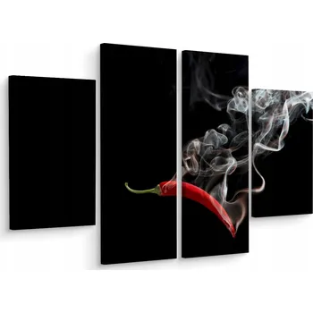 Obraz Čtyřdílný obraz Čerstvé CHILLI PAPRIČKY Kouř 200x150