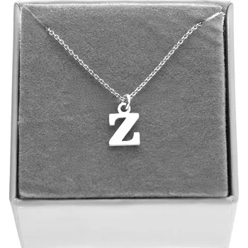 Náhrdelník Stříbrný náhrdelník řetízek s písmenem Z, písmeno Z, stříbro 925, 50 cm