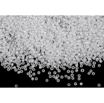 Korálek Rokajl 15/0 - 1,5 mm perleťový, neprůhledný Varianta: M334 bílá, Balení: 450 g