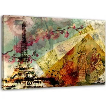 Obraz OBRAZ NA PLÁTNĚ Paříž Město Vintage 90x60