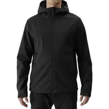 4F PÁNSKÁ SOFTSHELLOVÁ SPORTOVNÍ BUNDA PROTI VĚTRU S KAPUCÍ XL