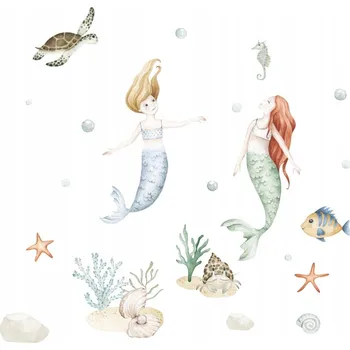 Samolepící dekorace DK443 L Nálepky na zeď Sada Mořské panny OCEAN