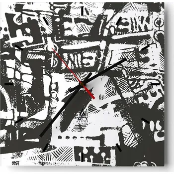 Hodiny Velké nástěnné hodiny 40x40 Abstrakce Skleněné tiché hodiny