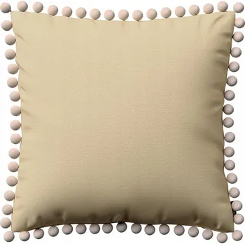 Polštář Povlak na polštář, dekorativní s bambulkami 45x45 cm béžový