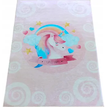 Koberec KOBEREC 80x120 PROTISKLUZOVÝ RŮŽOVÝ PRO DĚTI