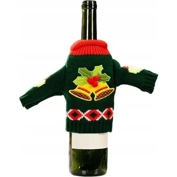 Vánoční dekorace ZIMNÍ OBLEČEK NA LAHEV SVETR pouzdro vánoční čepice OBAL DÁREK