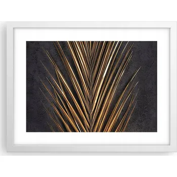 Obraz Obraz plakát v bílém rámu do obýváku 40x30 list palmy foto na zeď