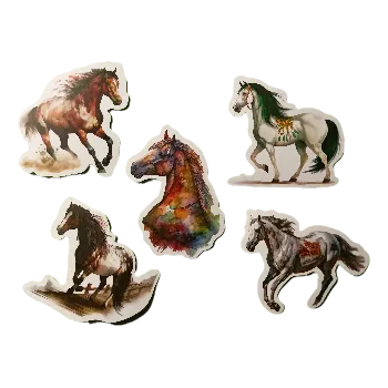 samolepka Samolepky - malovaní koně X (sada 5 ks)