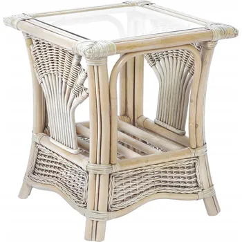 Konferenční stolek Konferenční stolek RattaNeo čtvercový 47 x 47 x 54 cm, béžové odstíny