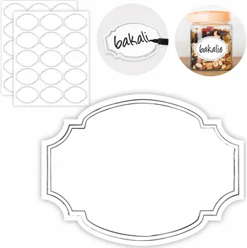 Samolepící etiketa PRÁZDNÉ VODĚODOLNÉ nálepky na kořenky, etikety na ZAVAŘOVACÍ SKLENICE, 30 ks, 8x6 cm