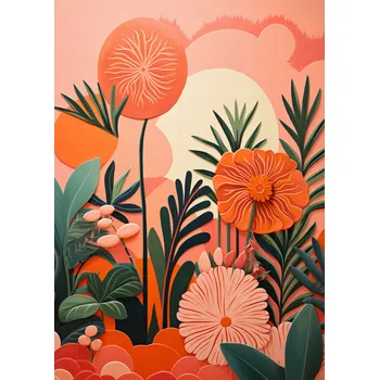 Plakát Plakát Korálová zahrada bez rámu 50 x 70 cm