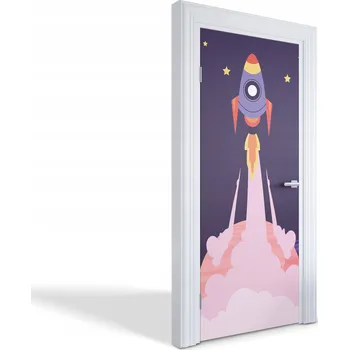 Fototapeta Dekorativní nálepka na dveře do obýváku, kuchyně, ložnice - Start rakety 85x205 cm