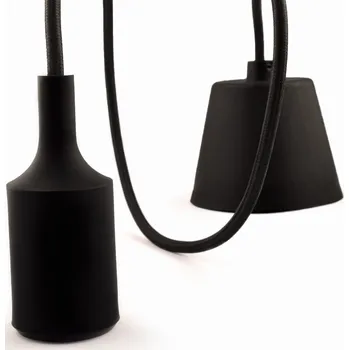 Závěsné svítidlo objímka E27 ČERNÁ silikonová