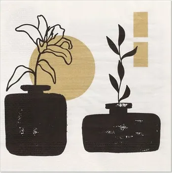 Papírový ubrousek Ubrousky z hedvábného papíru 3W Vázy 1/4 33 x 33 cm 20 ks