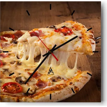 Hodiny Velké nástěnné hodiny 40x40 cm - Gastronomie - Skleněné hodiny - Tichý chod