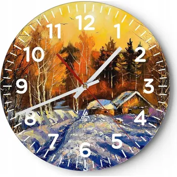 Hodiny Kuchyňské nástěnné hodiny 30x30 Krajina Moderní Skleněné hodiny do obýváku Tiché