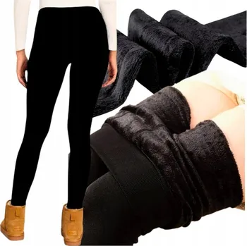 Dámské legíny Zateplené legíny s kožíškem, silné, teplé, zimní, elastické XXL/XXXL
