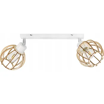 Závěsné svítidlo LED-ONE Dřevěné KOULE BÍLÁ 2-bodové světlo E27