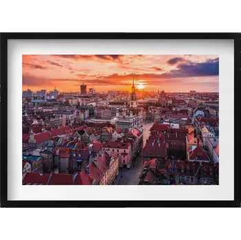 Obraz Nástěnný obraz v černém rámu do obýváku, kuchyně Poznaň - panorama 70x50 cm