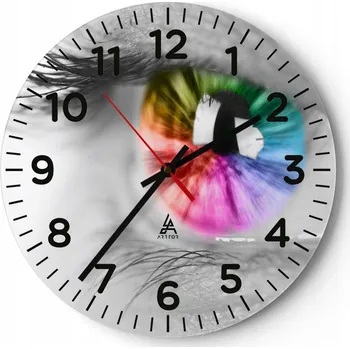 Hodiny Nástěnné hodiny do obýváku 40x40 Abstrakce Kulatý Skleněné hodiny Loft Tiché