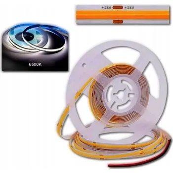 LED osvětlení LED COB pásek 24V 320 diod 5m Role NEON studená bílá 6500K 800lm VÝKONNÝ