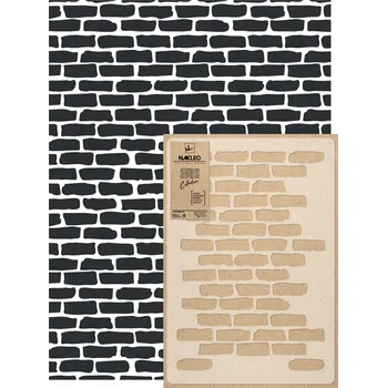 Tapeta OPAKOVATELNÁ malířská šablona Opakovaně Použitelný 59x95 cm TAPETA Cihly Zeď