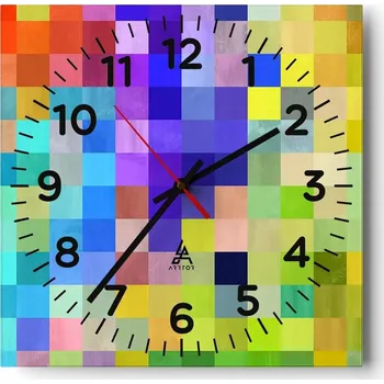 Hodiny Nástěnné hodiny do obýváku 40x40 Abstrakce Tiché hodiny Skleněné hodiny Bez hlučnosti