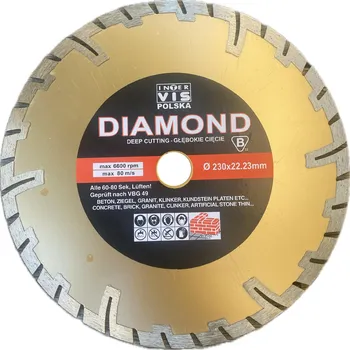 Řezný kotouč INTER-VIS 230 mm x 22,3 mm KOTOUČ PRO BETONU HLUBOKÉ ŘEZÁNÍ