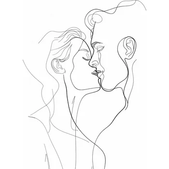 Plakát Plakát Prolínající se Linie a Láska bez rámu 21 x 29,7 cm