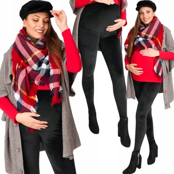 Dámské legíny Těhotenské legíny Przyszła Mama dlouhé bavlna černé velikost M