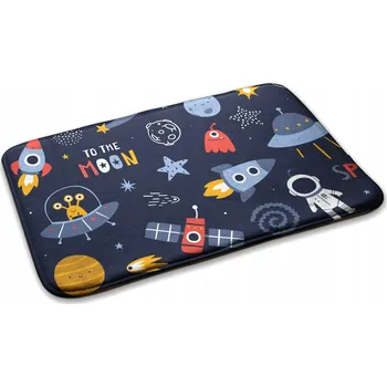 Koberec Měkký Kobereček Junior do Dětského Pokoje Kosmos a Rakety 75x45 cm