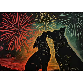 Obraz Plakát Psí Objetí bez rámu 100 x 70 cm