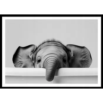 Obraz OBRAZ PLAKÁT V RÁMU do Koupelny WC Toalety vtipný slon vana P2519_53x73