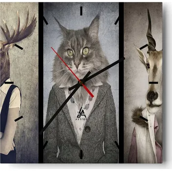 Hodiny Velké nástěnné hodiny 40x40 Abstrakce Skleněné tiché hodiny