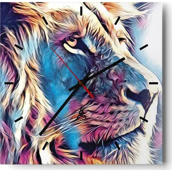 Hodiny Velké nástěnné hodiny 40x40 cm Zvířata Skleněné tiché hodiny