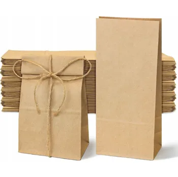 PAPÍROVÁ TAŠKA Klockowa 12x9,5x32,5cm HNĚDÁ Ekologická 50 kusů