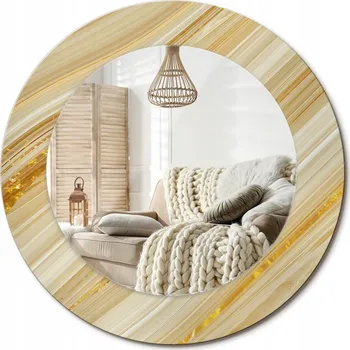 Zrcadlo Zrcadlo nástěnné s ozdobným skleněným rámem Abstraktní vzor průměr 50 cm