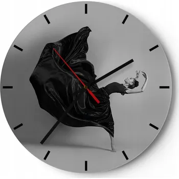 Hodiny Nástěnné hodiny do kuchyně 30x30 Tanec Skleněné hodiny do obýváku Loft Tiché