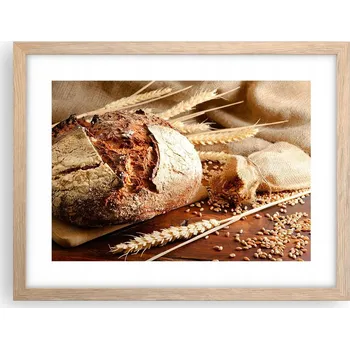 Obraz Obraz plakát v rámu světlý dub do obývacího pokoje 40x30 chléb foto plakáty na zeď