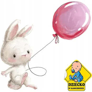 Samolepící dekorace XXL Samolepka na stěnu Králíček s balónkem 159x115cm