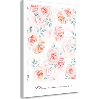 Obraz OBRAZ NA PLÁTNĚ Pastelové Květiny Růže PLÁTNO 40x60