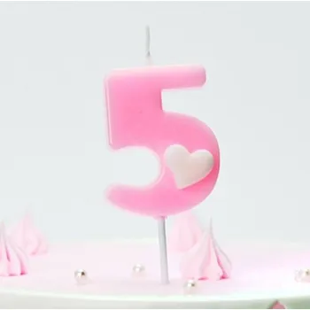 Dortová svíčka Svíčka na narozeninový na dort číslice pět 5