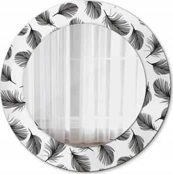 Zrcadlo Nástěnné zrcadlo se skleněným fotorámečkem Peří 50 cm